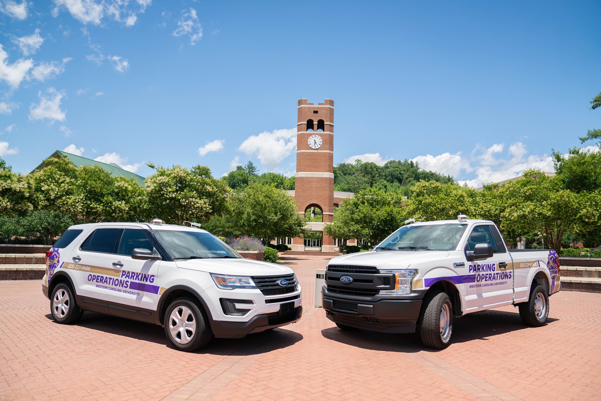 An image of the LPR vehicles used on Western Carolina University's Cullowhee Campus