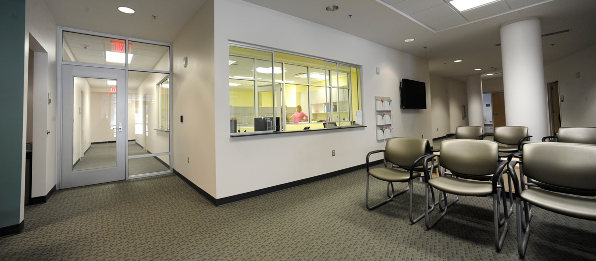 Clinic waiting room in the Health and Human Sciences Building