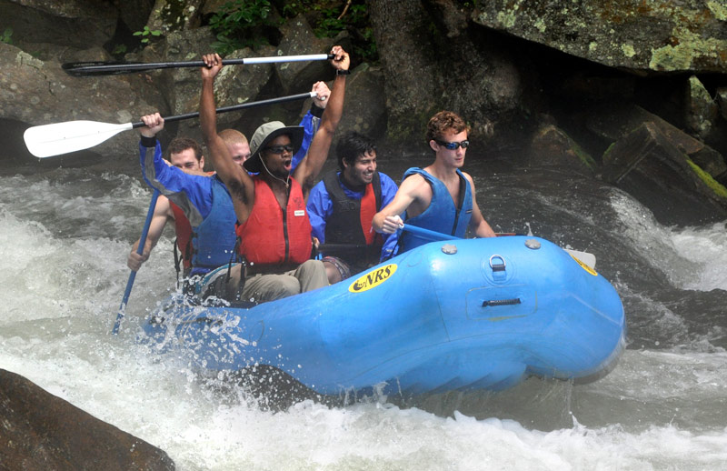 PRM Students Rafting on a river