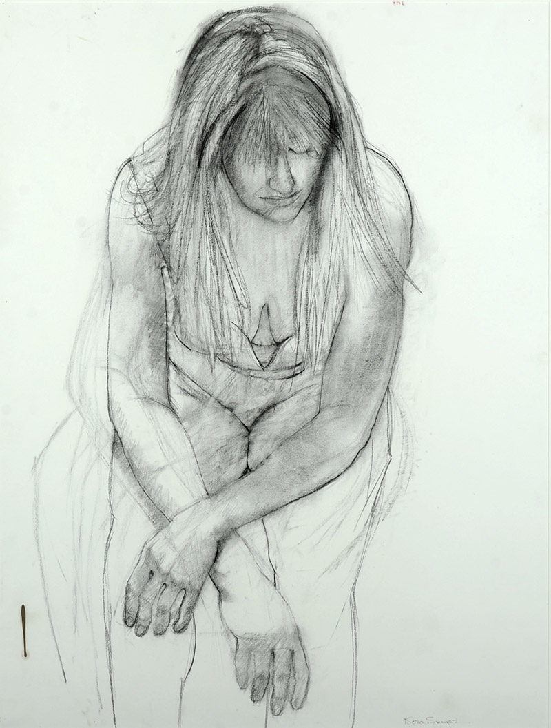 Nora Speyer, American (1923- )  Figure Study, 1980  Graphite on paper, 58 x 30 inches  Gift of the Artist 