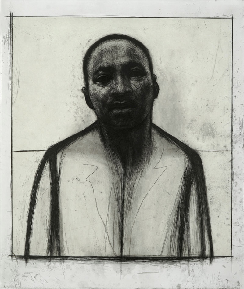 Martin Luther King Jr, etching and aquatint