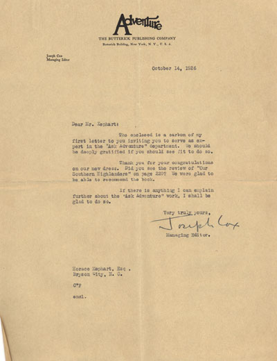 Letter dated October 14, 1926.